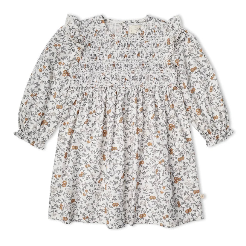 Organic Smocked Ruffle Dress | Ivy
