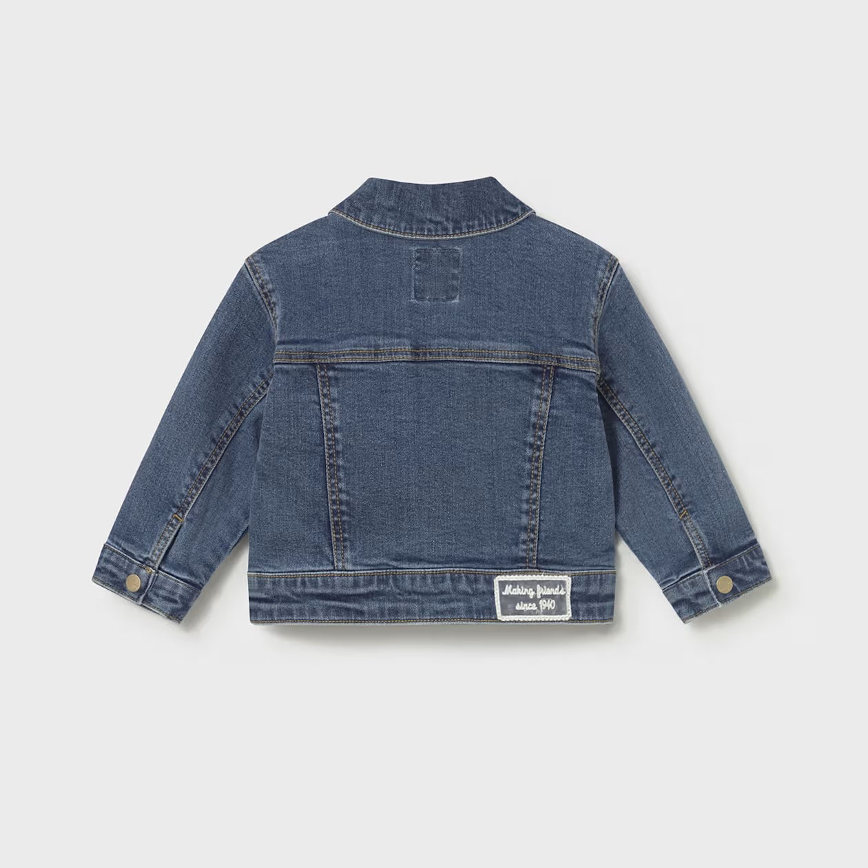 Dark Denim Jacket | White Appliqué