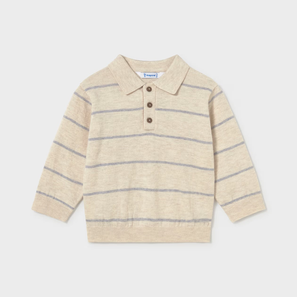 Long Sleeve Knit Polo | Stripes