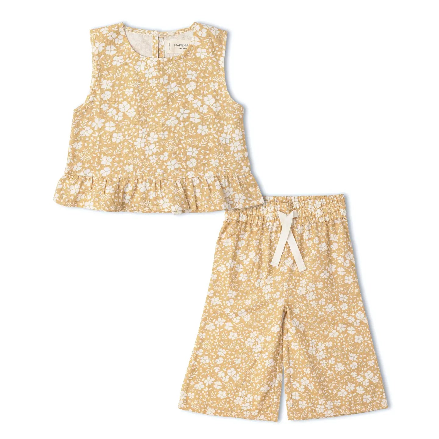 Ruffle Top & Pants Set | Yellow Blossom