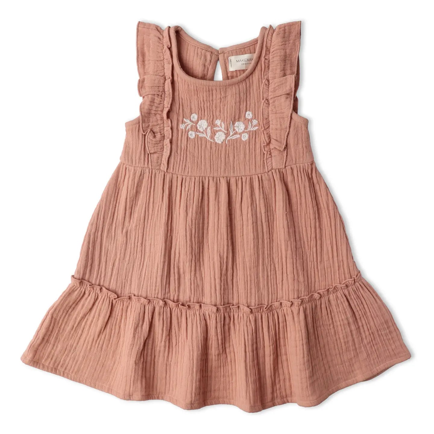 Embroidered Tiered Dress | Clay