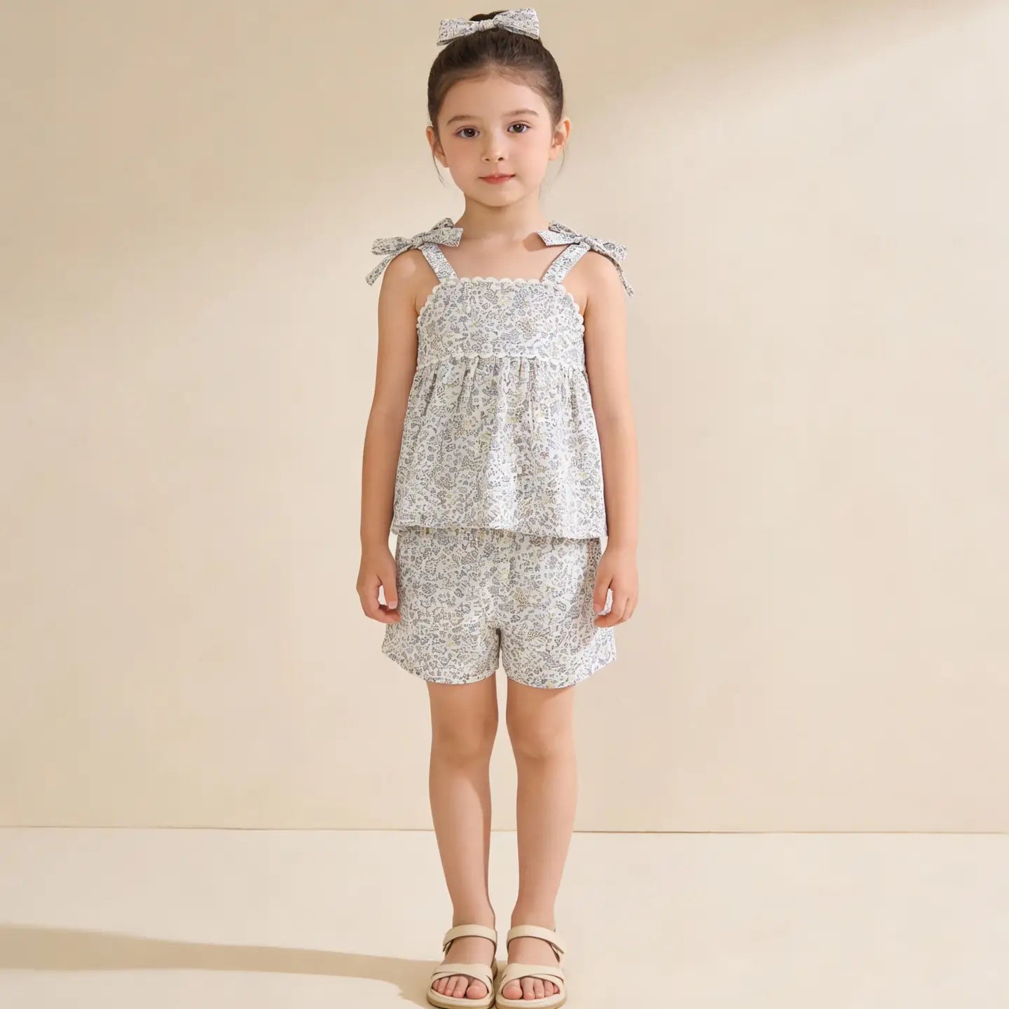 Tie Up Top & Shorts Set | Tulle Floral