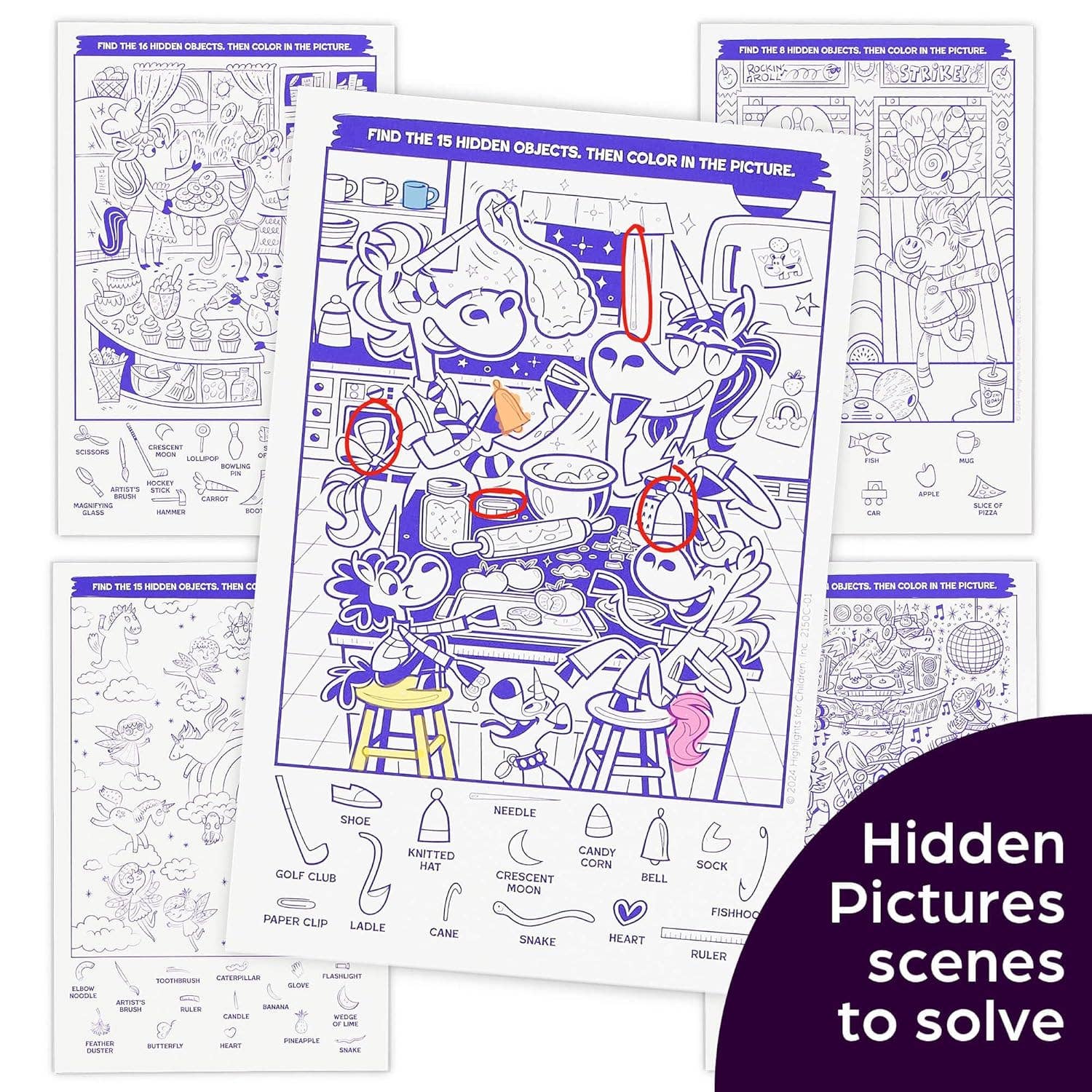 Scratch-and-Play Unicorn Hidden Pictures