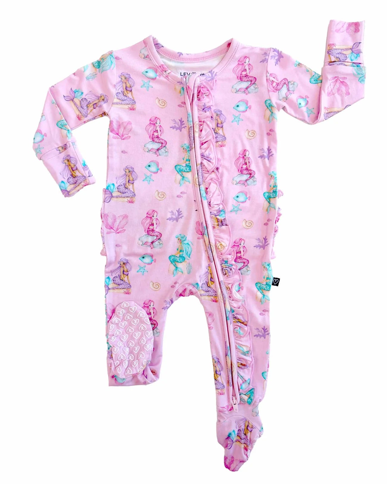 Ariella Ruffled Zippered Footie