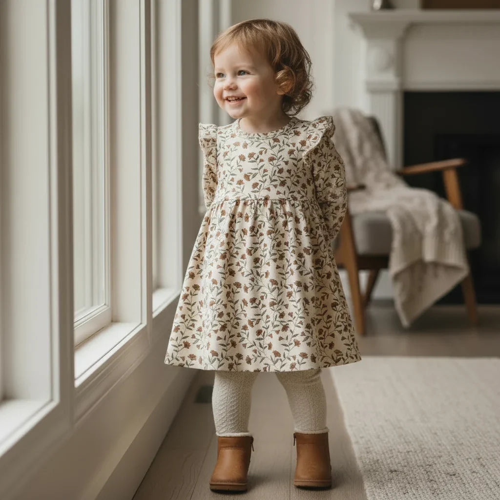 Organic Ruffle Sleeve Dress | Rustbloom