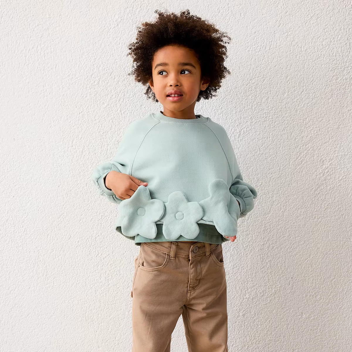 Flower Applique Sweatshirt