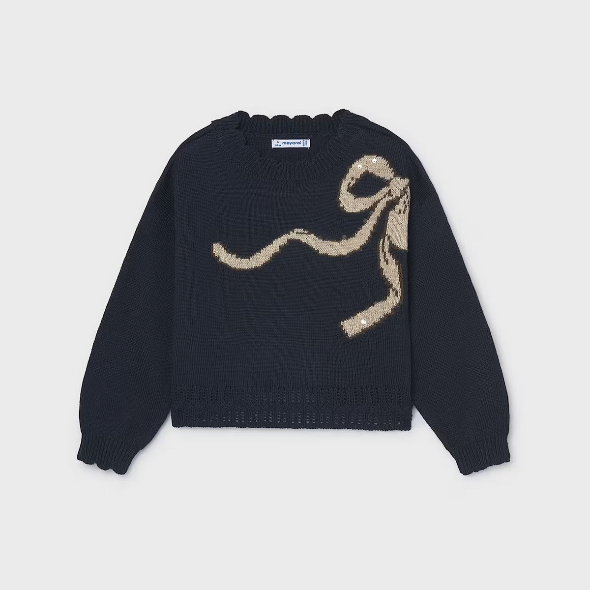 Navy Bow Sweater