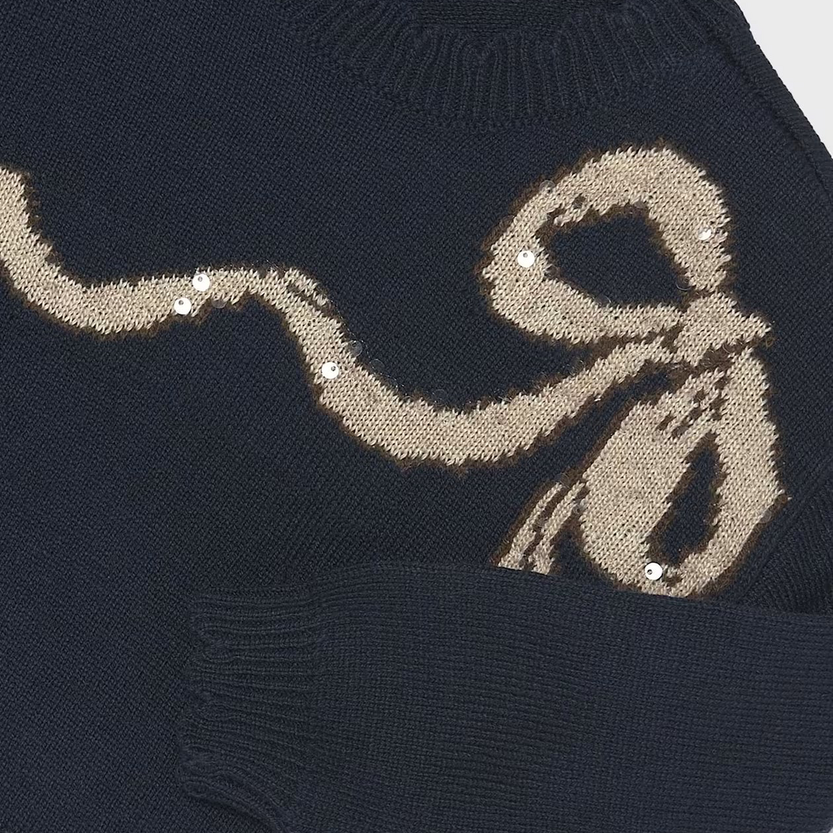 Navy Bow Sweater