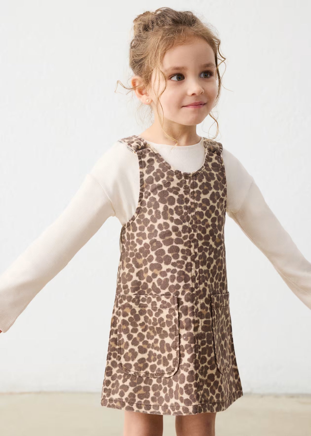 Leopard Pinafore Dress Set