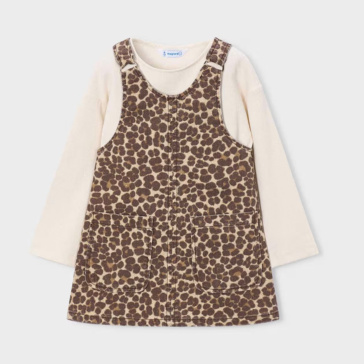 Leopard Pinafore Dress Set