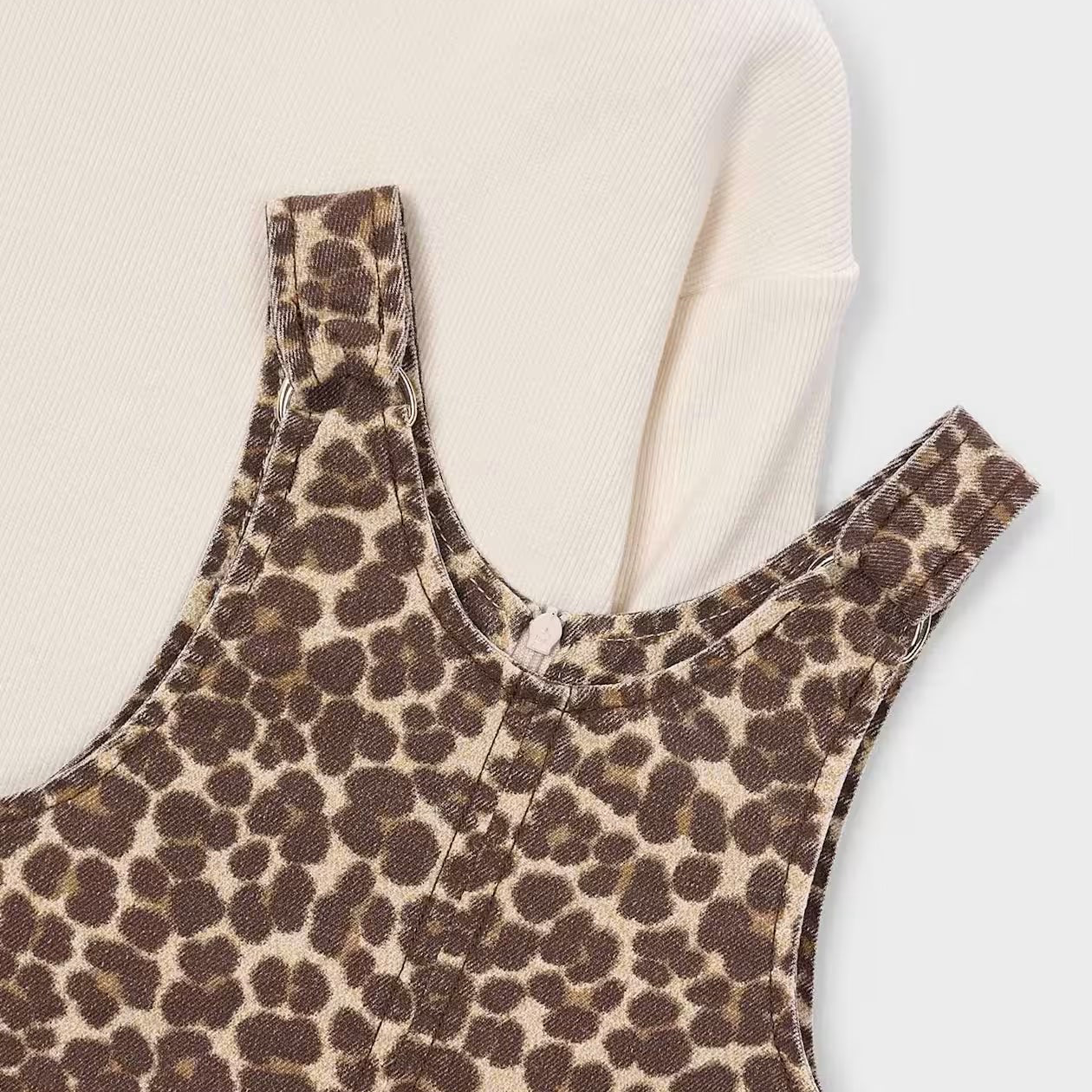 Leopard Pinafore Dress Set