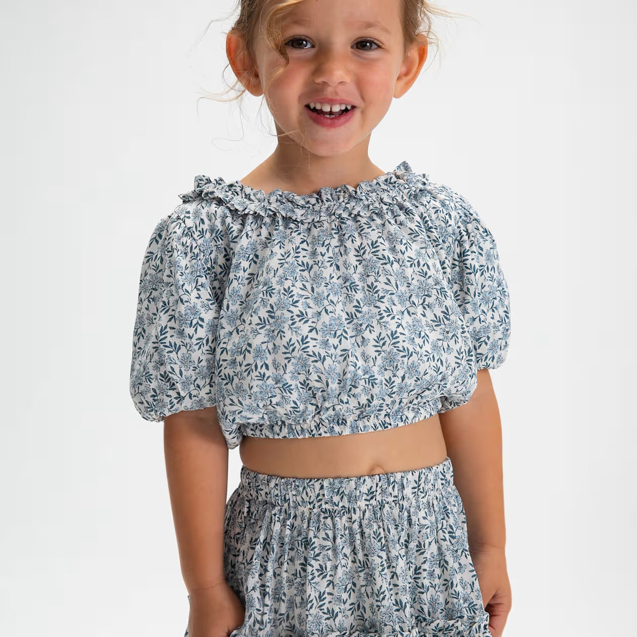 Floral Dobby Top + Skirt Set