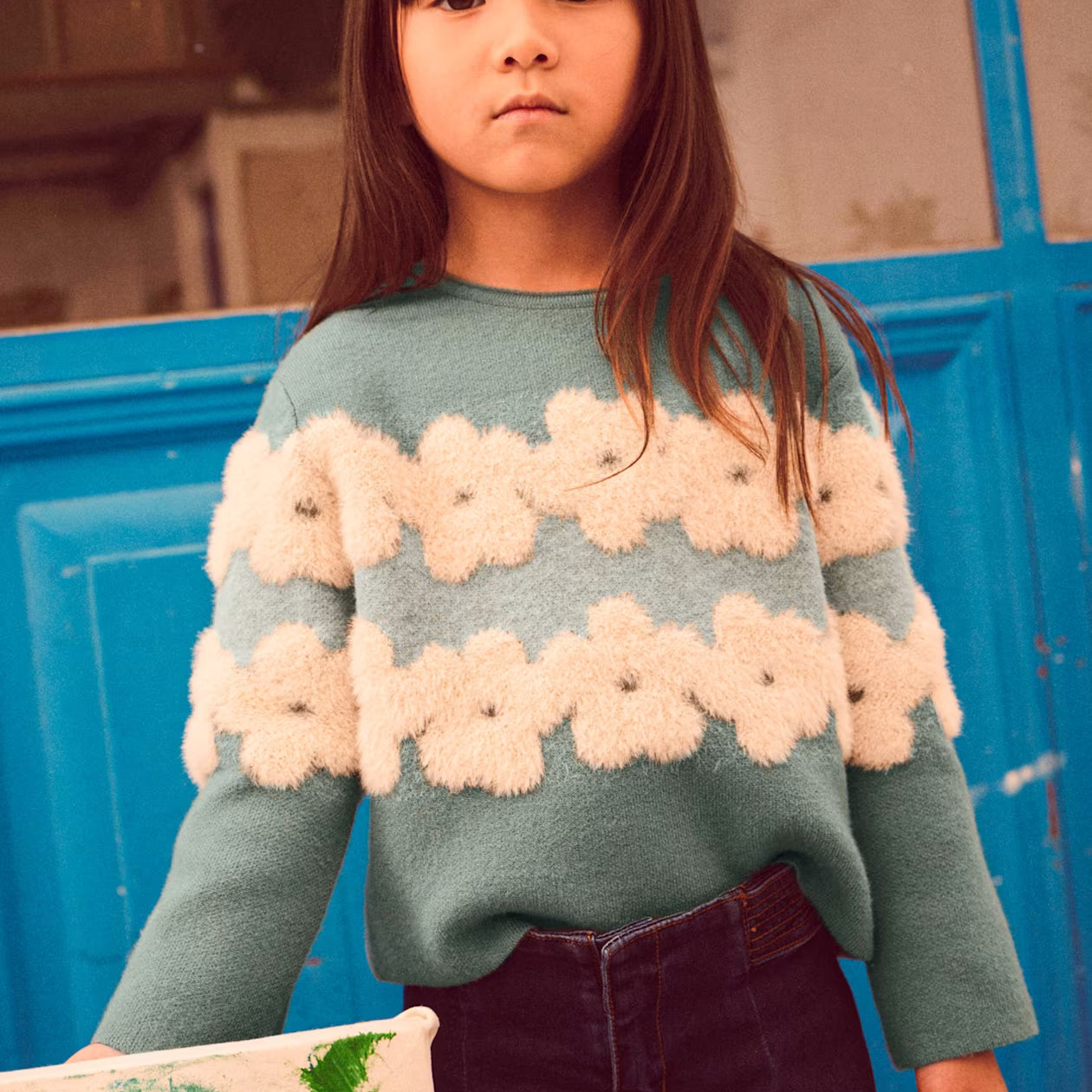 Flower Sweater | Teal