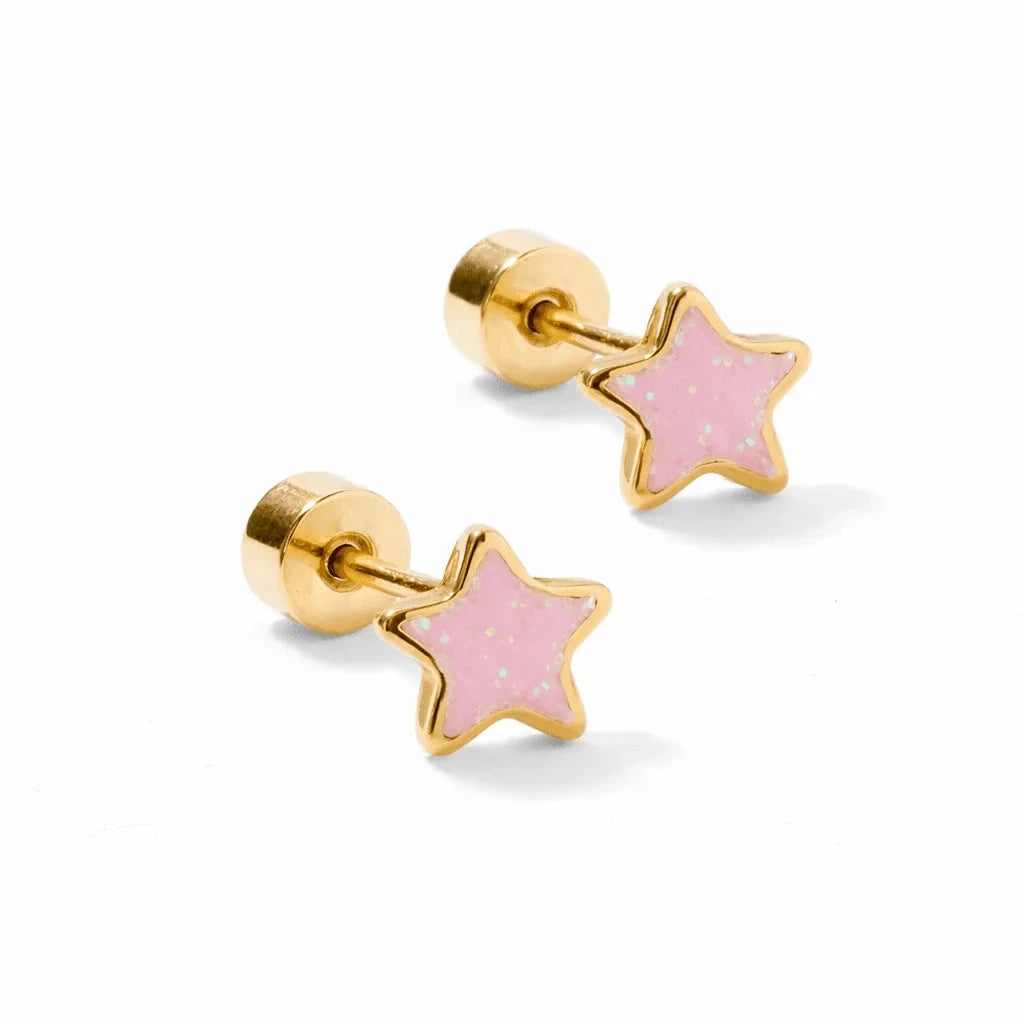 Screwback Stud Earrings | Nora Star Pink