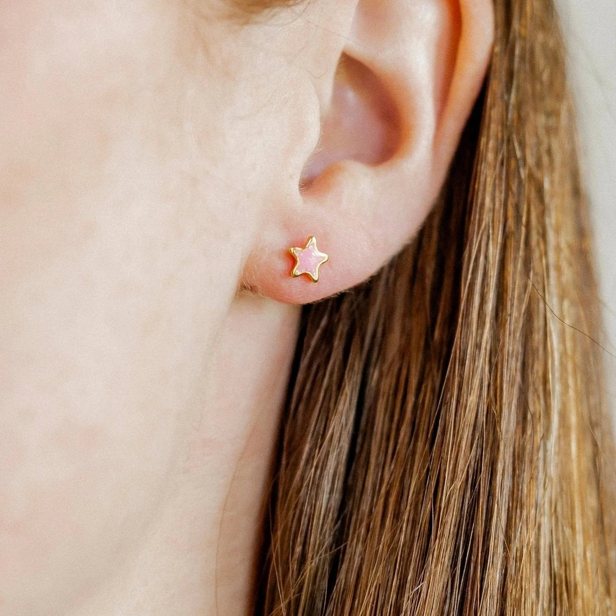 Screwback Stud Earrings | Nora Star Pink