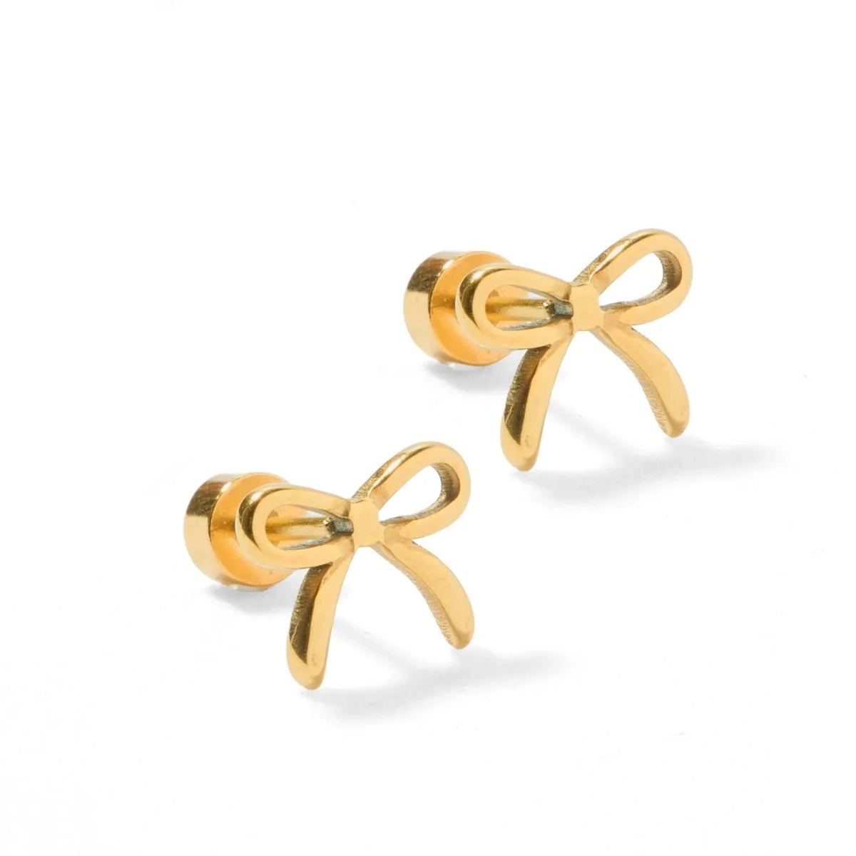 Screwback Stud Earrings | Sadie Bow Gold