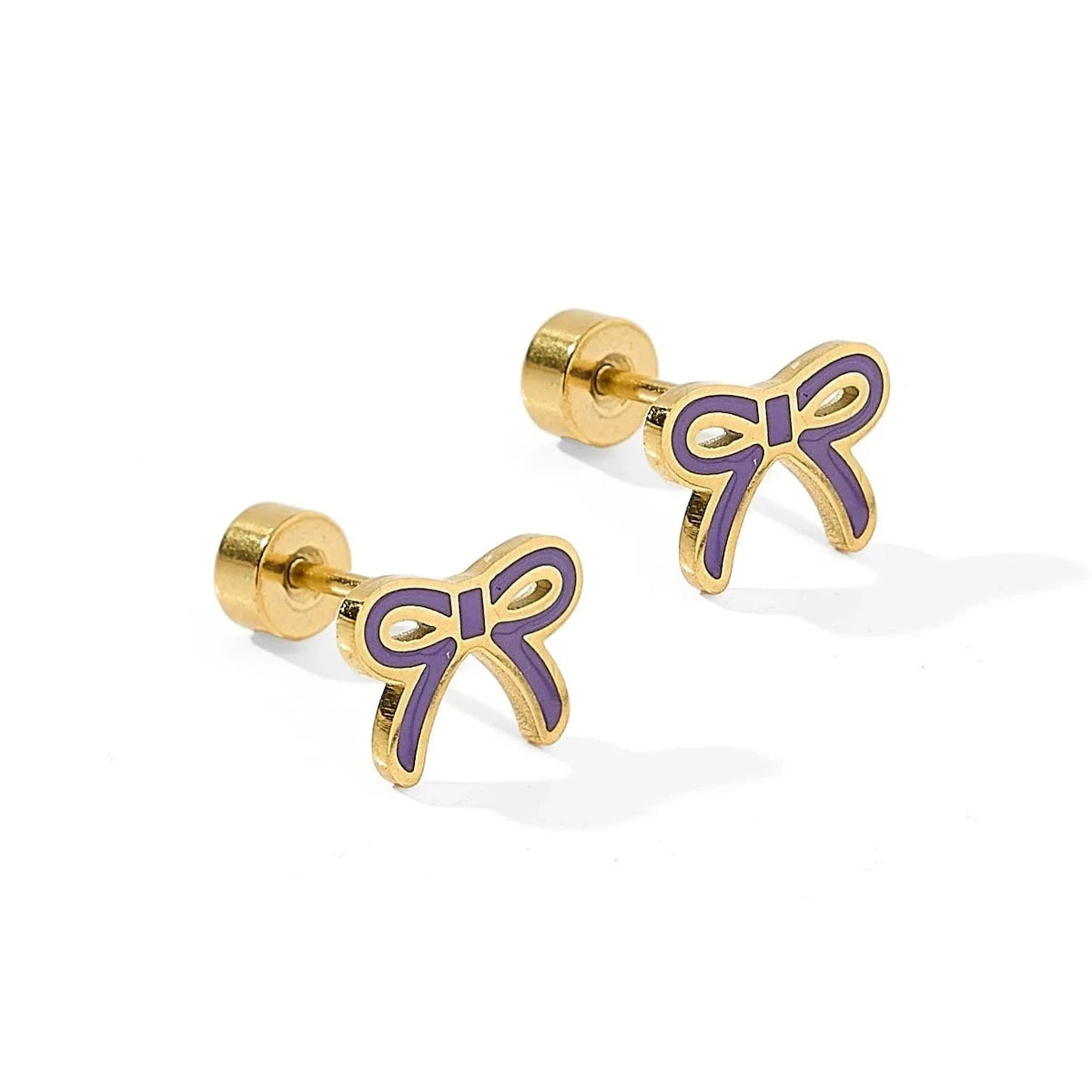 Screwback Stud Earrings | Sadie Bow Purple