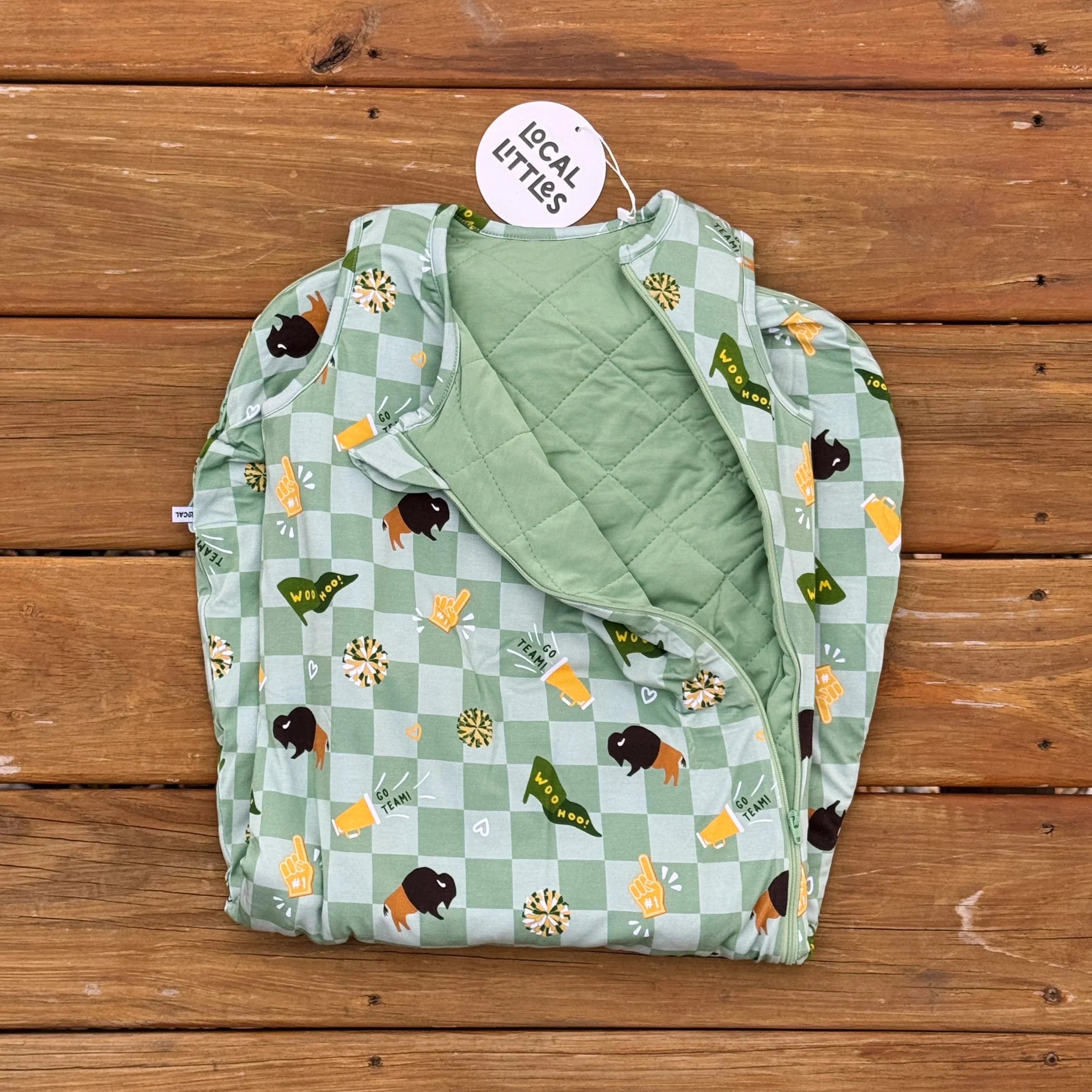 Green & Gold Rally Quilted Sleep Sack (2.5 TOG) | Local Littles