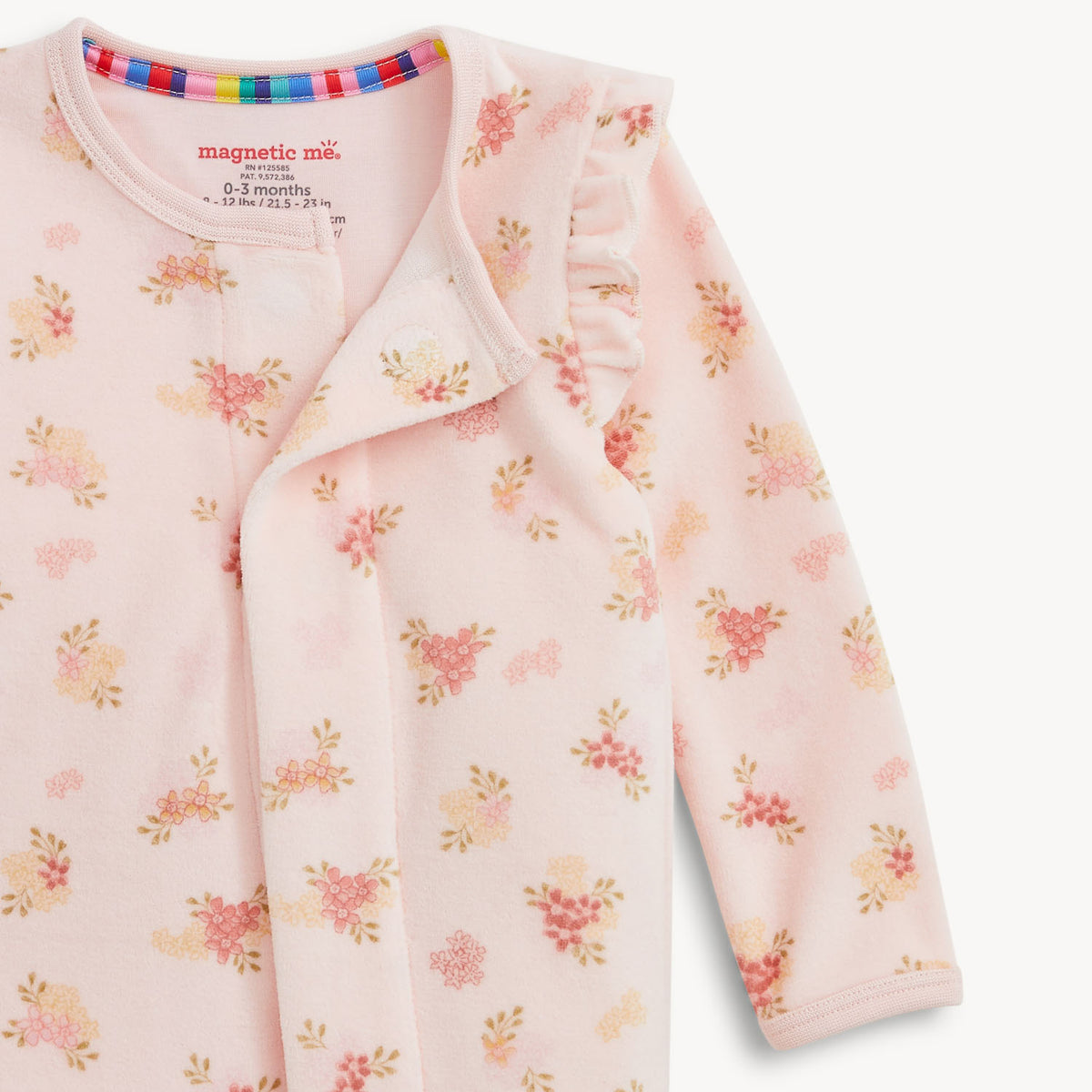 Magnetic Me Velour Footie | Floral