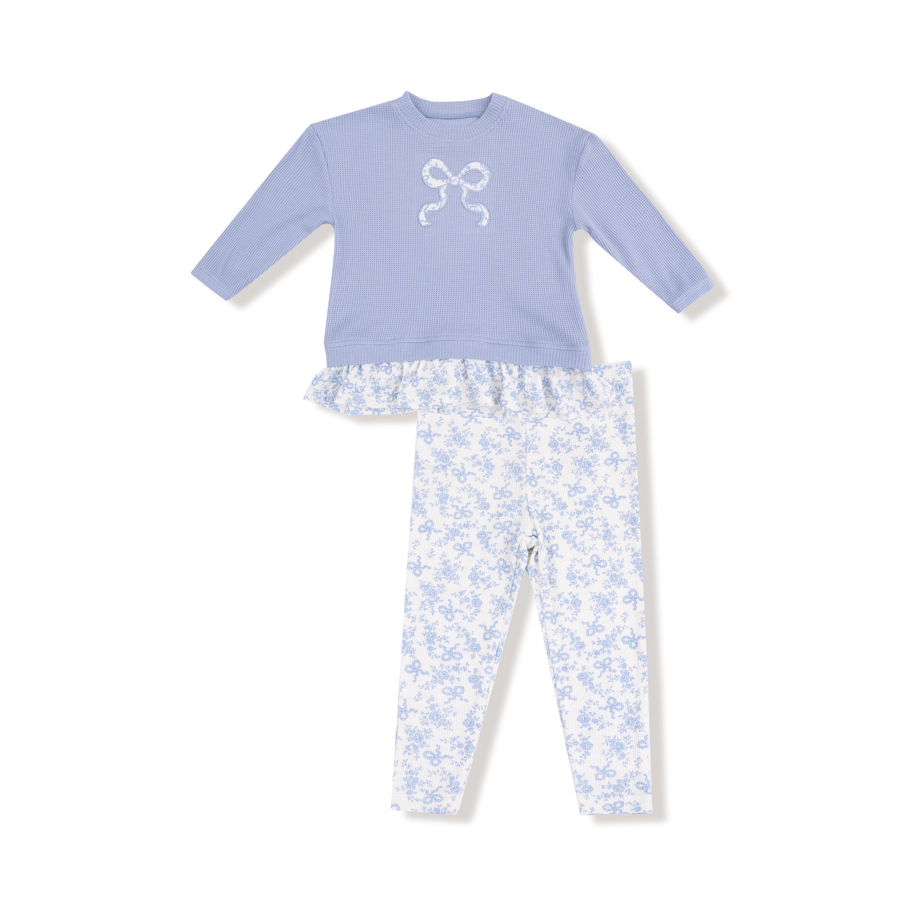 Romi Floral Waffle Pullover with Leggings
