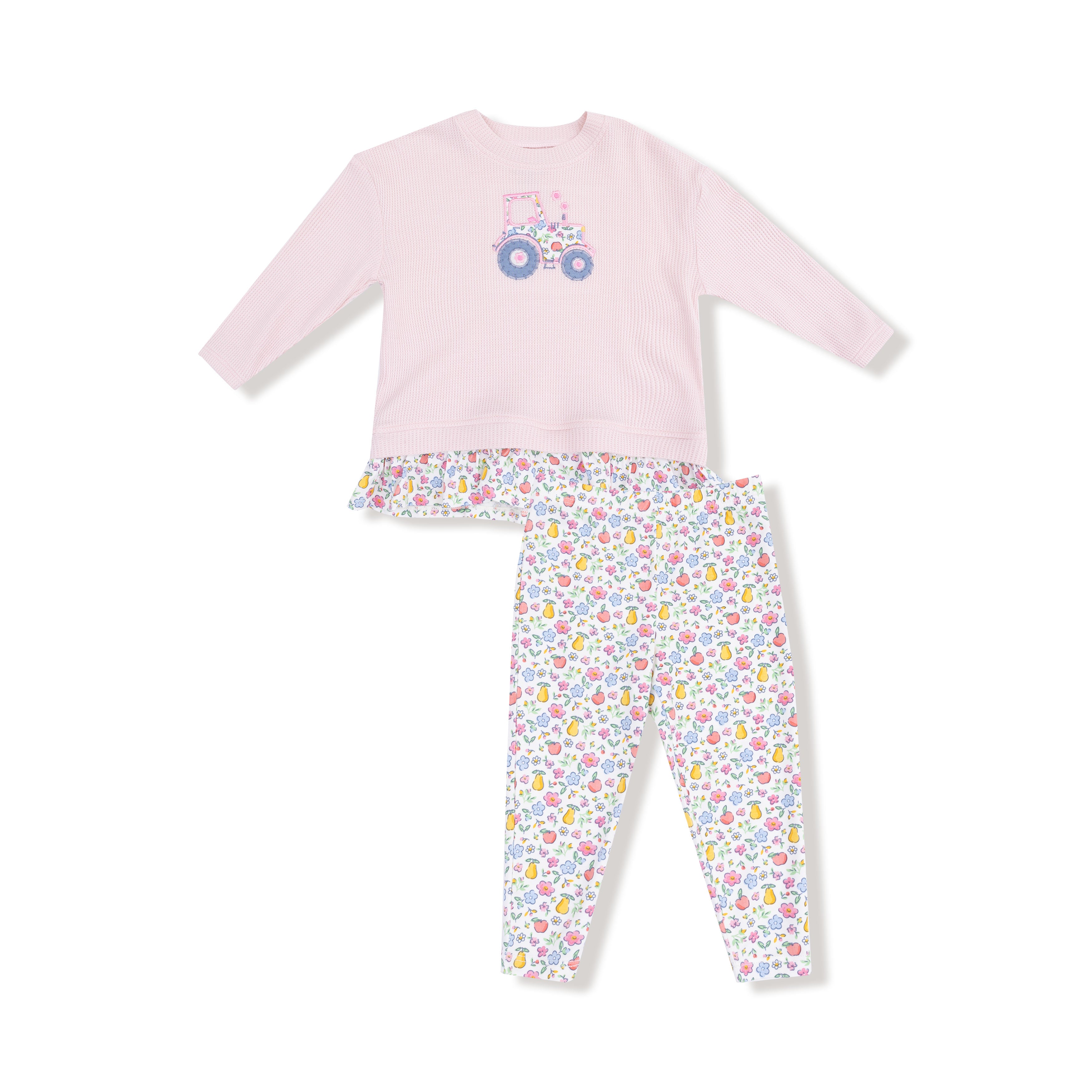 Tractor Floral Waffle Pullover with Leggings