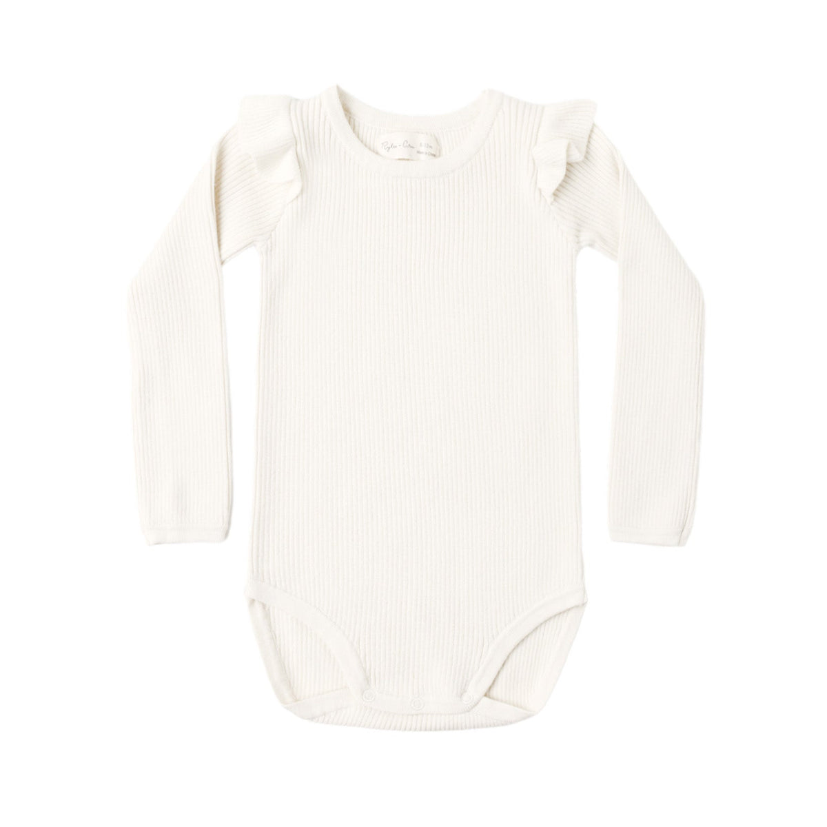 Shoulder Ruffle Bodysuit | Natural