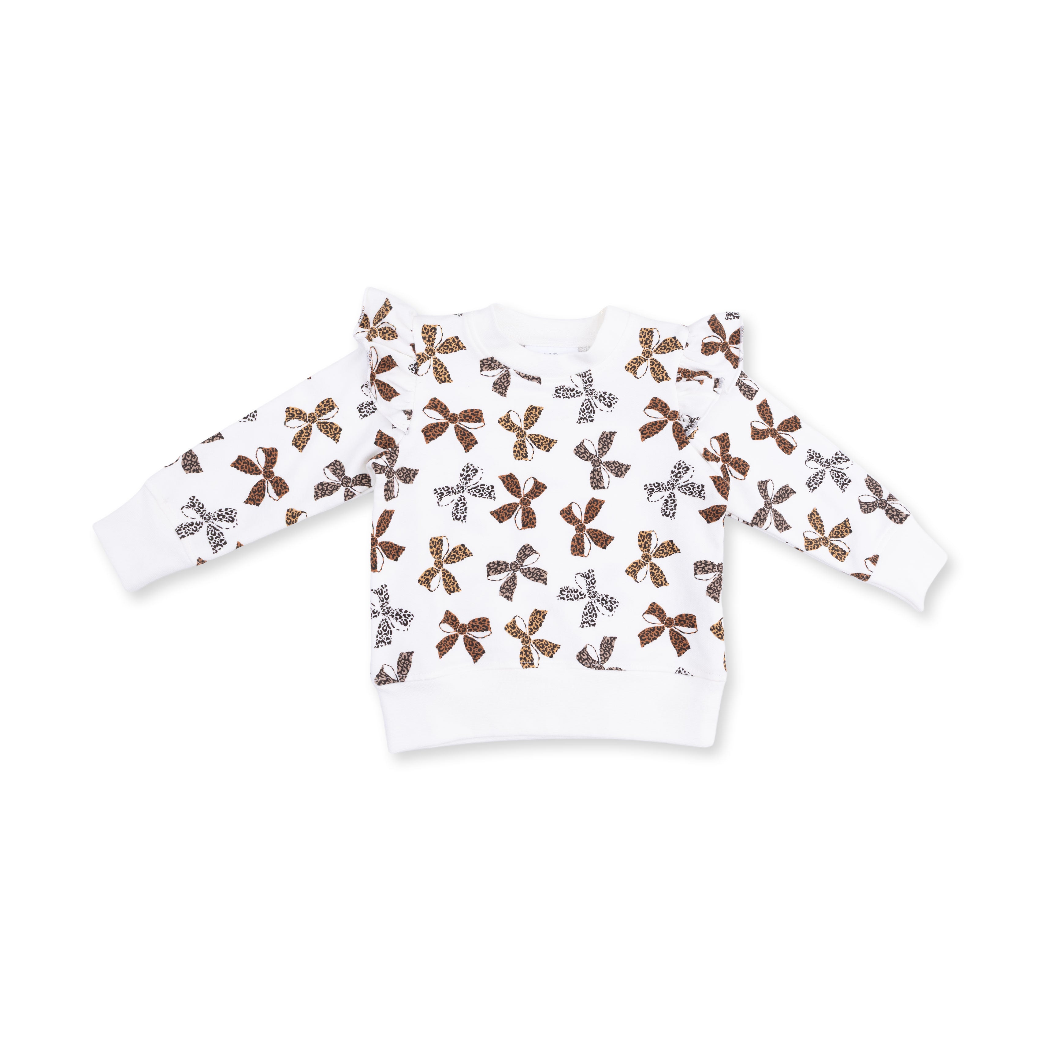 Ruffle Sweatshirt | Leopard French Terry