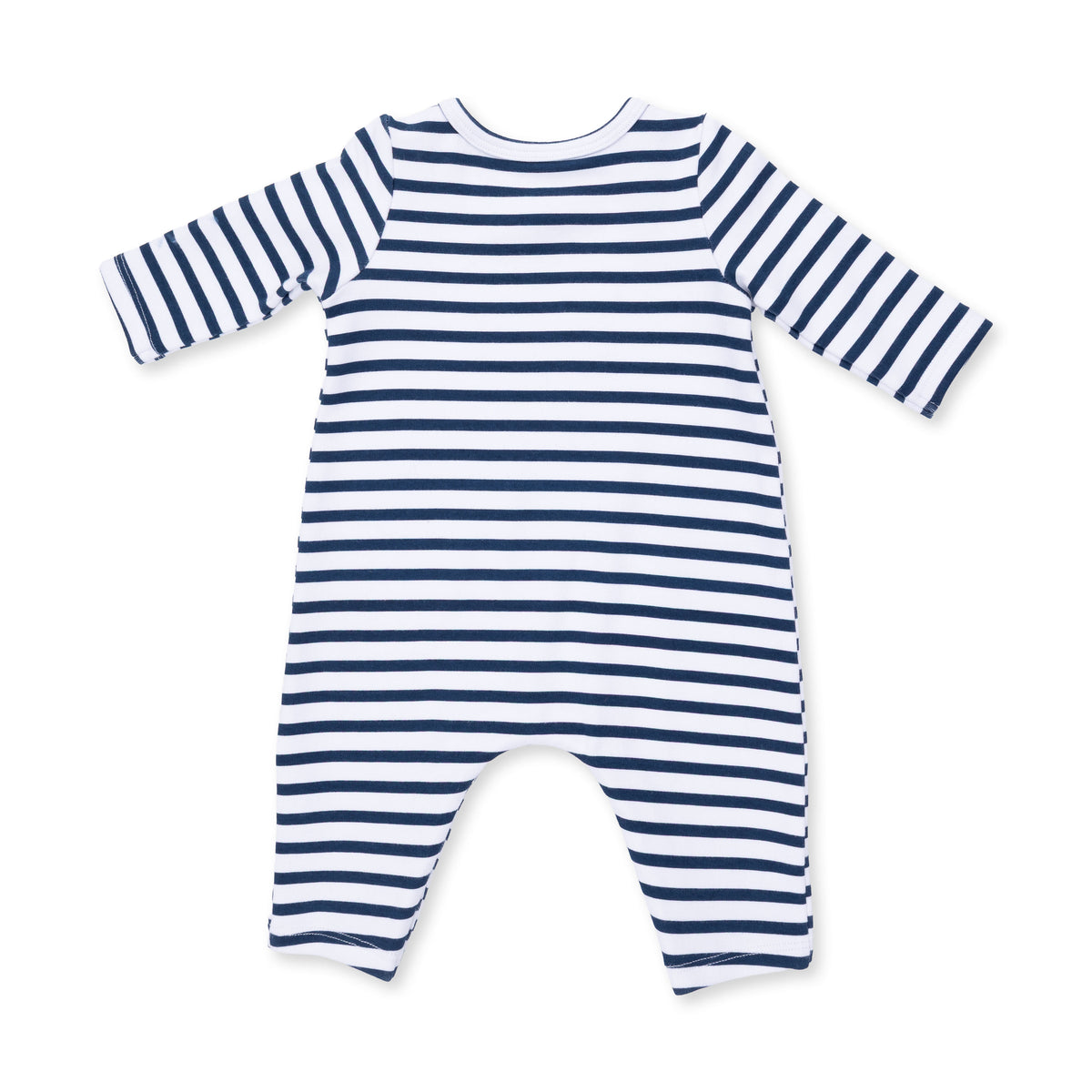 Long Sleeve Snap Shoulder Romper | Navy Football