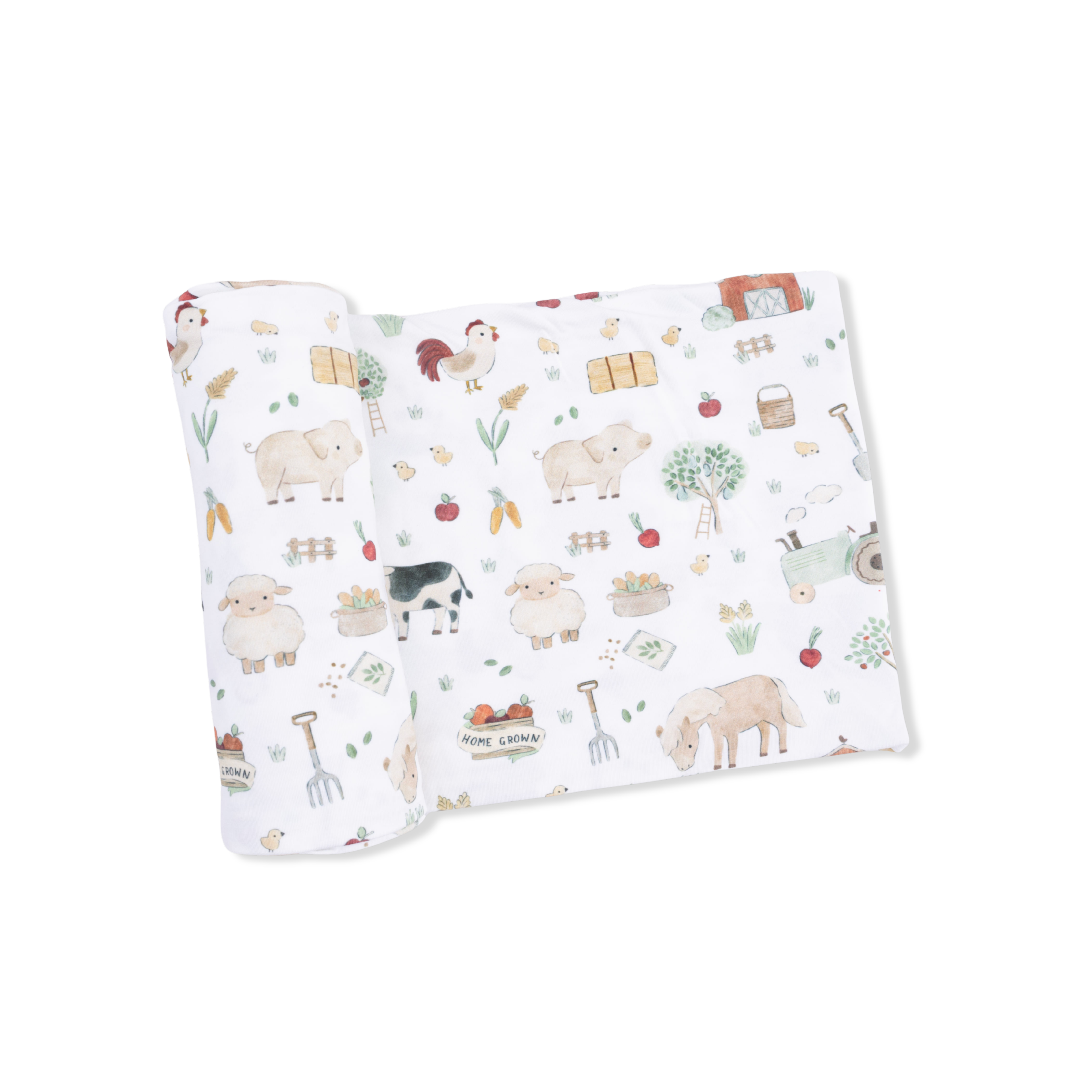 Swaddle Blanket | Cute Farm Animals Neutral