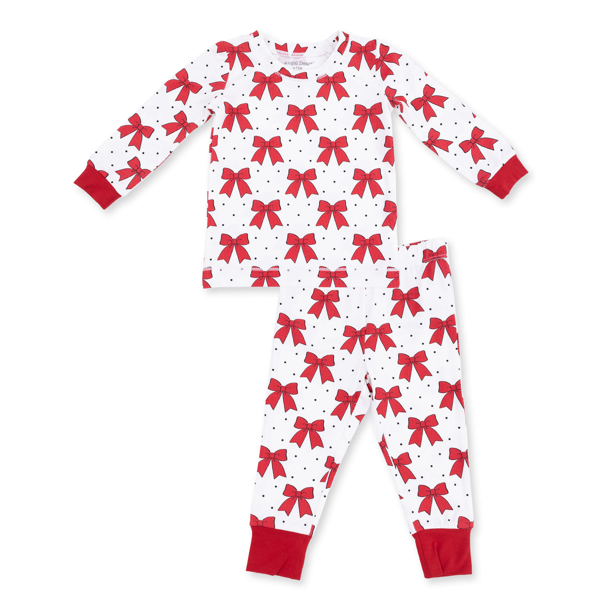 Long Sleeve Pajama Set | Festive Bows