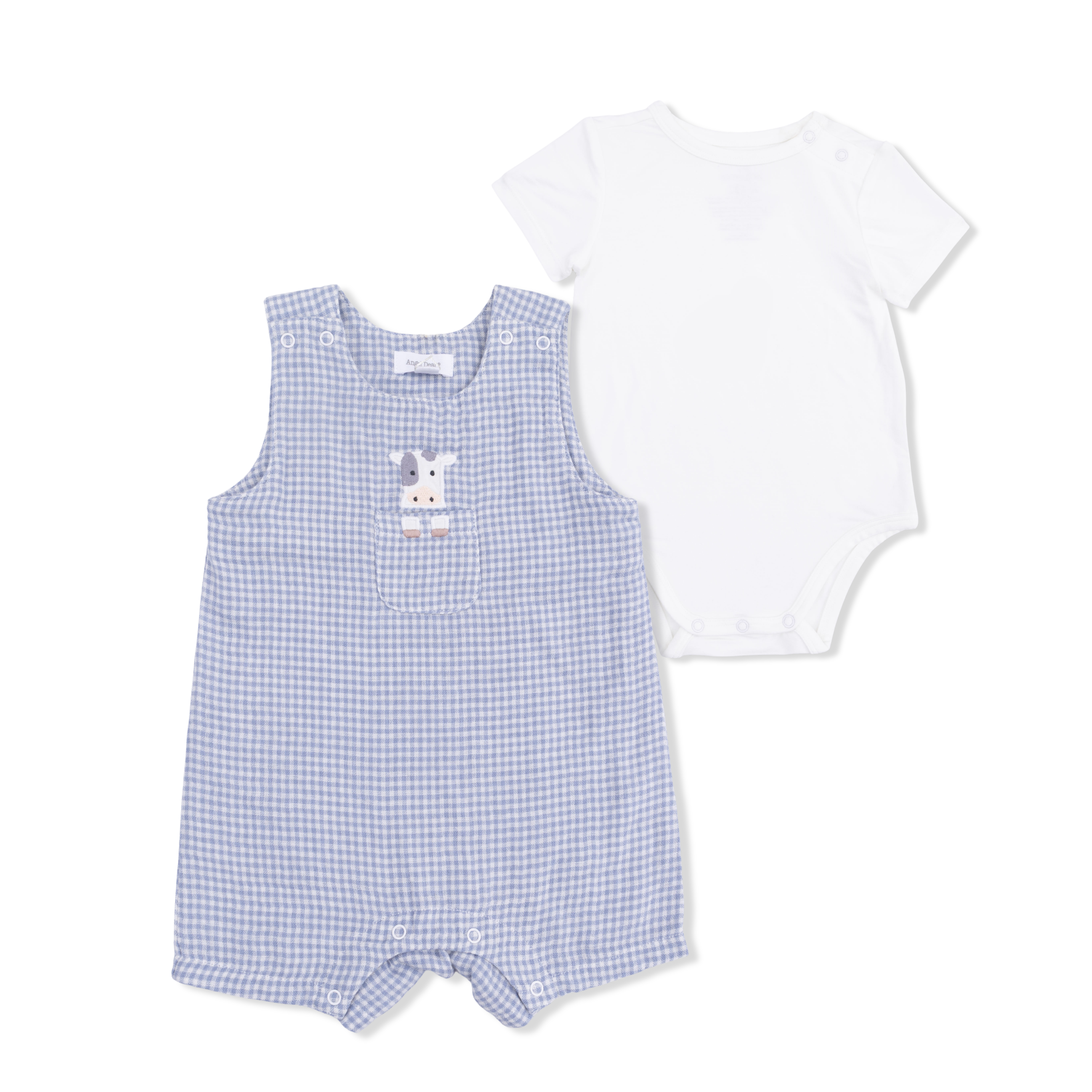 Overalls w/ Short Sleeve Bodysuit | Cute Farm Animals