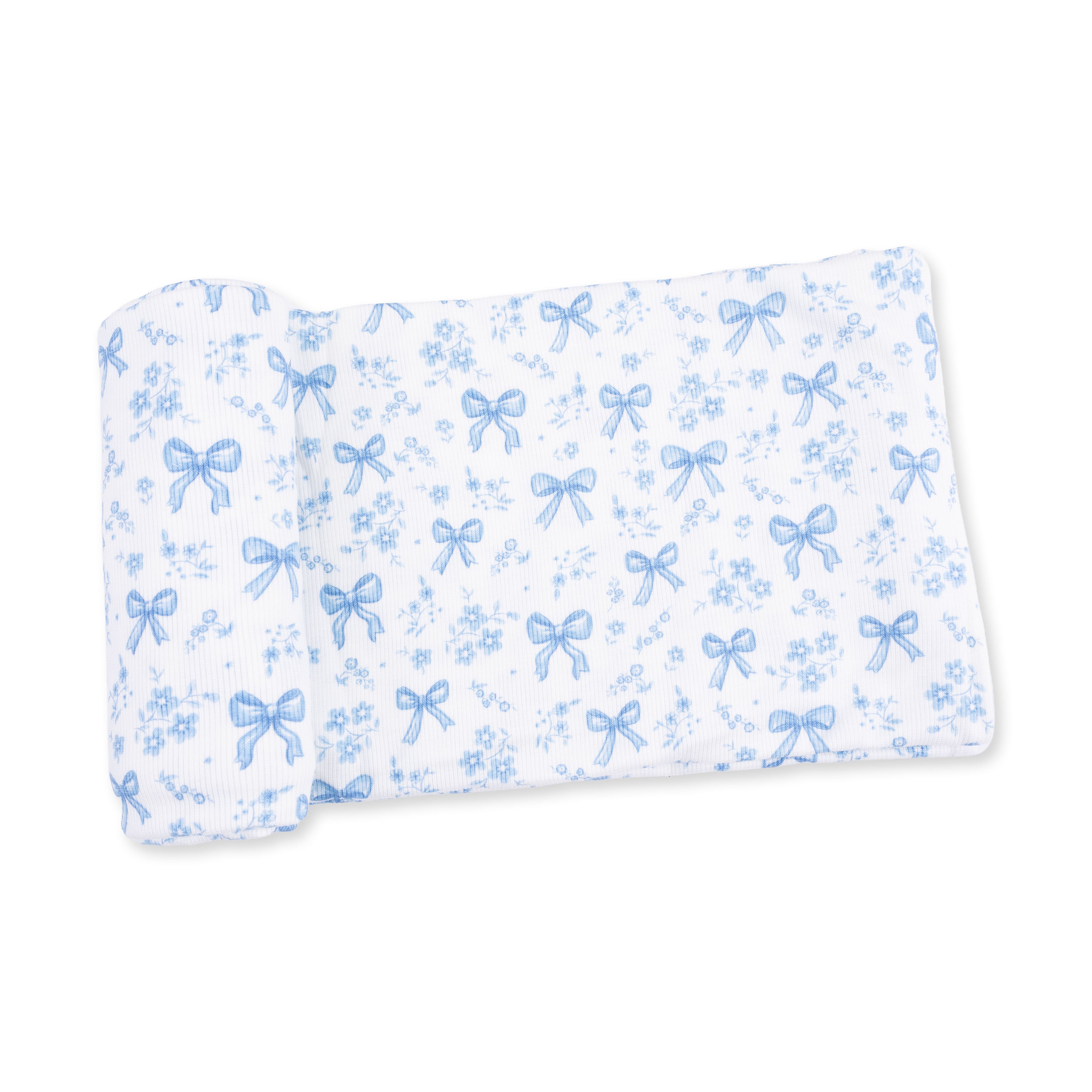 Swaddle Blanket | Blue Bows
