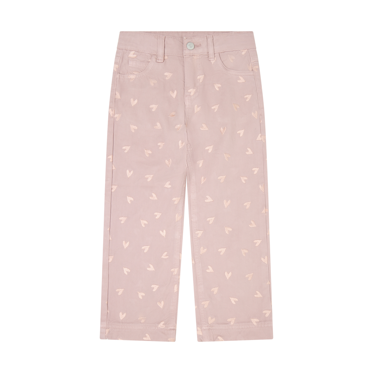 Twill Pants with Hearts | Blush