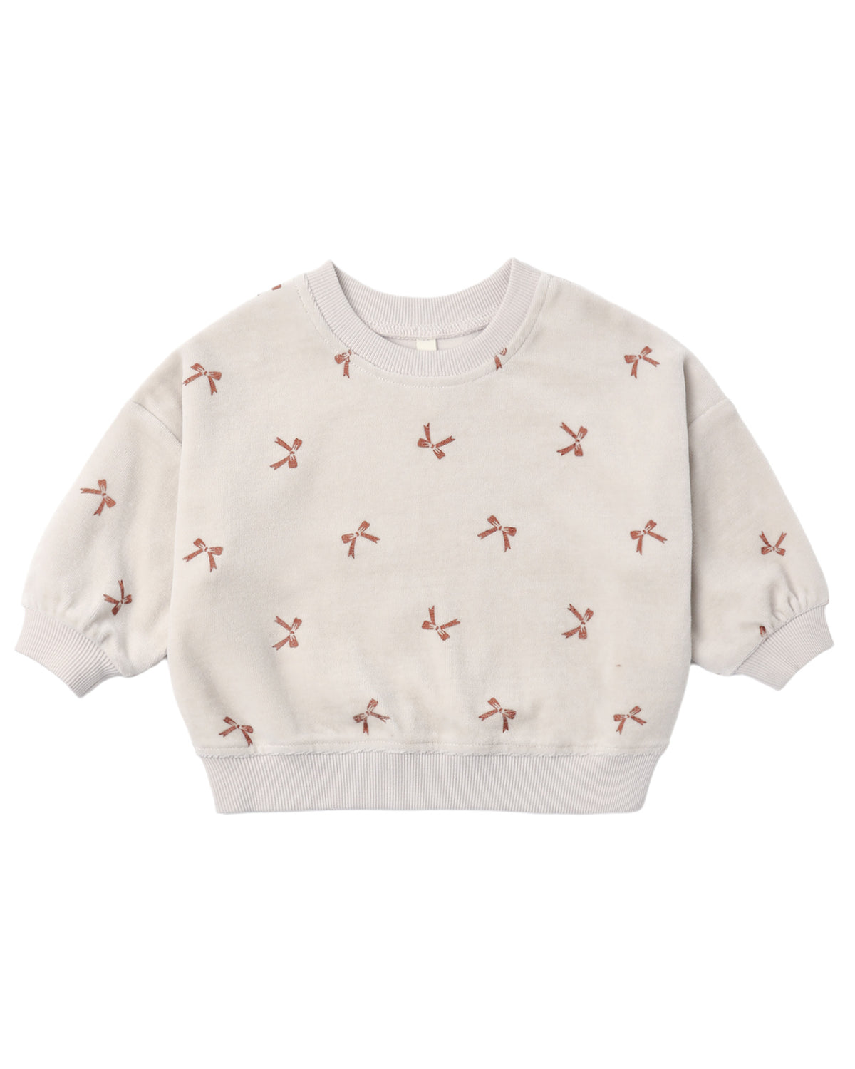 Velour Relaxed Sweatshirt + Sweatpants | Red Bows