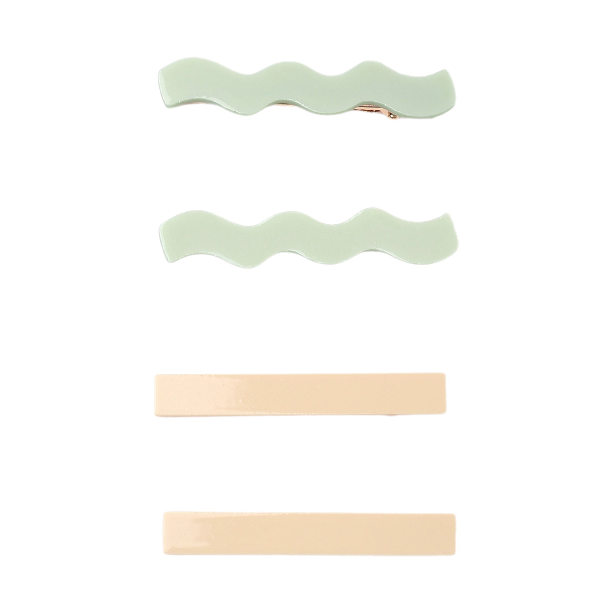 Wavy Clip Set | Natural + Sage